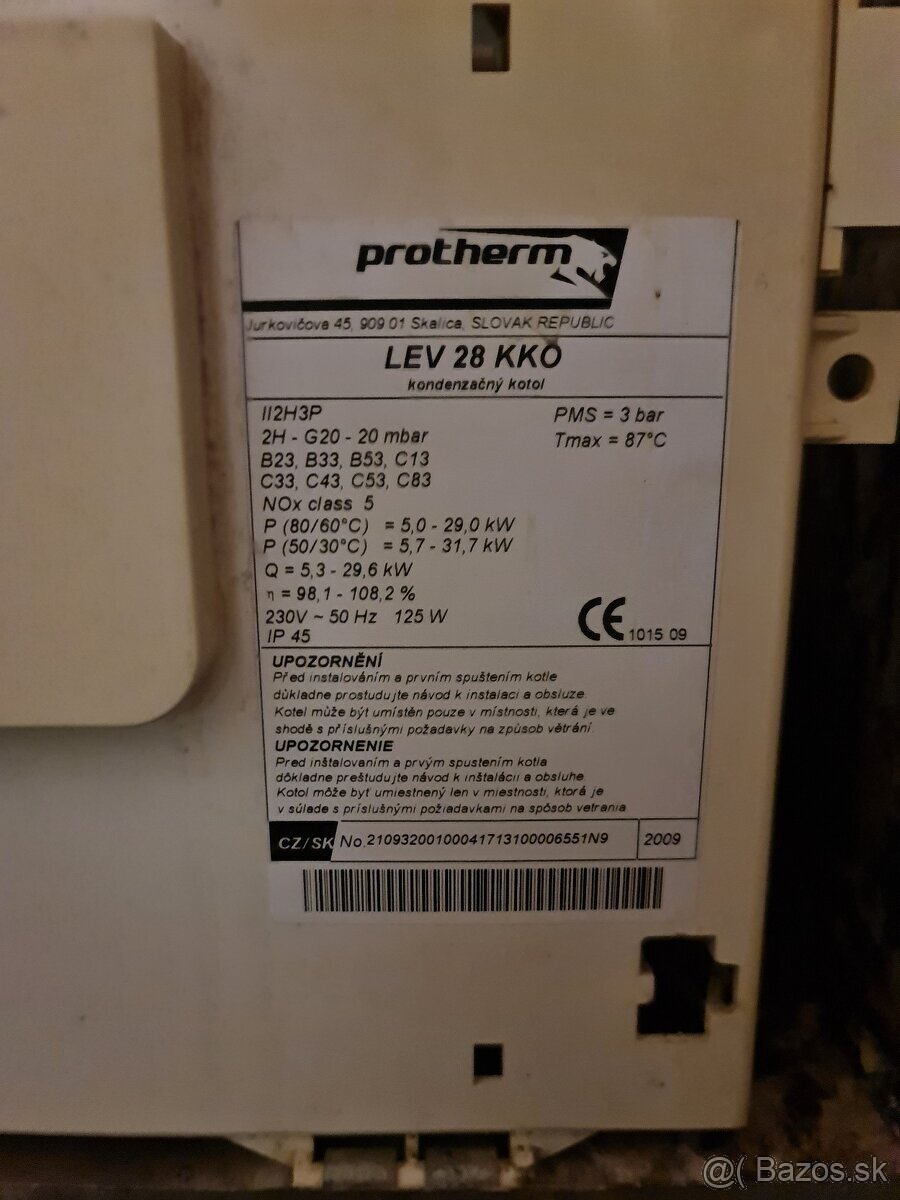 kotol Protherm LEV 28 KKO na náhradné diely