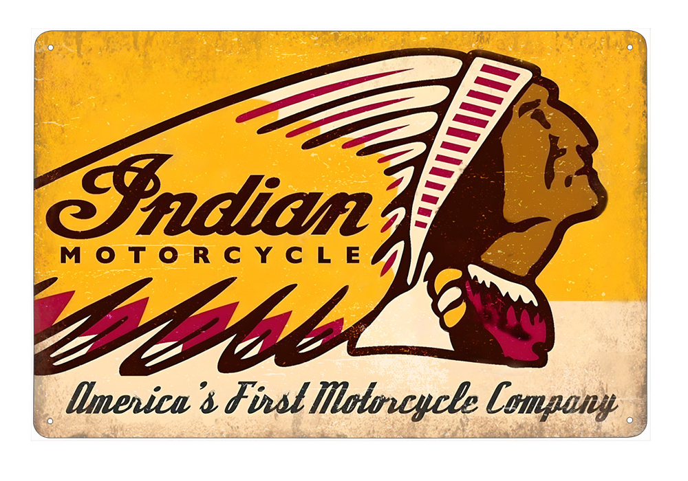 plechová cedule - Indian Motorcycle (dobová reklama)