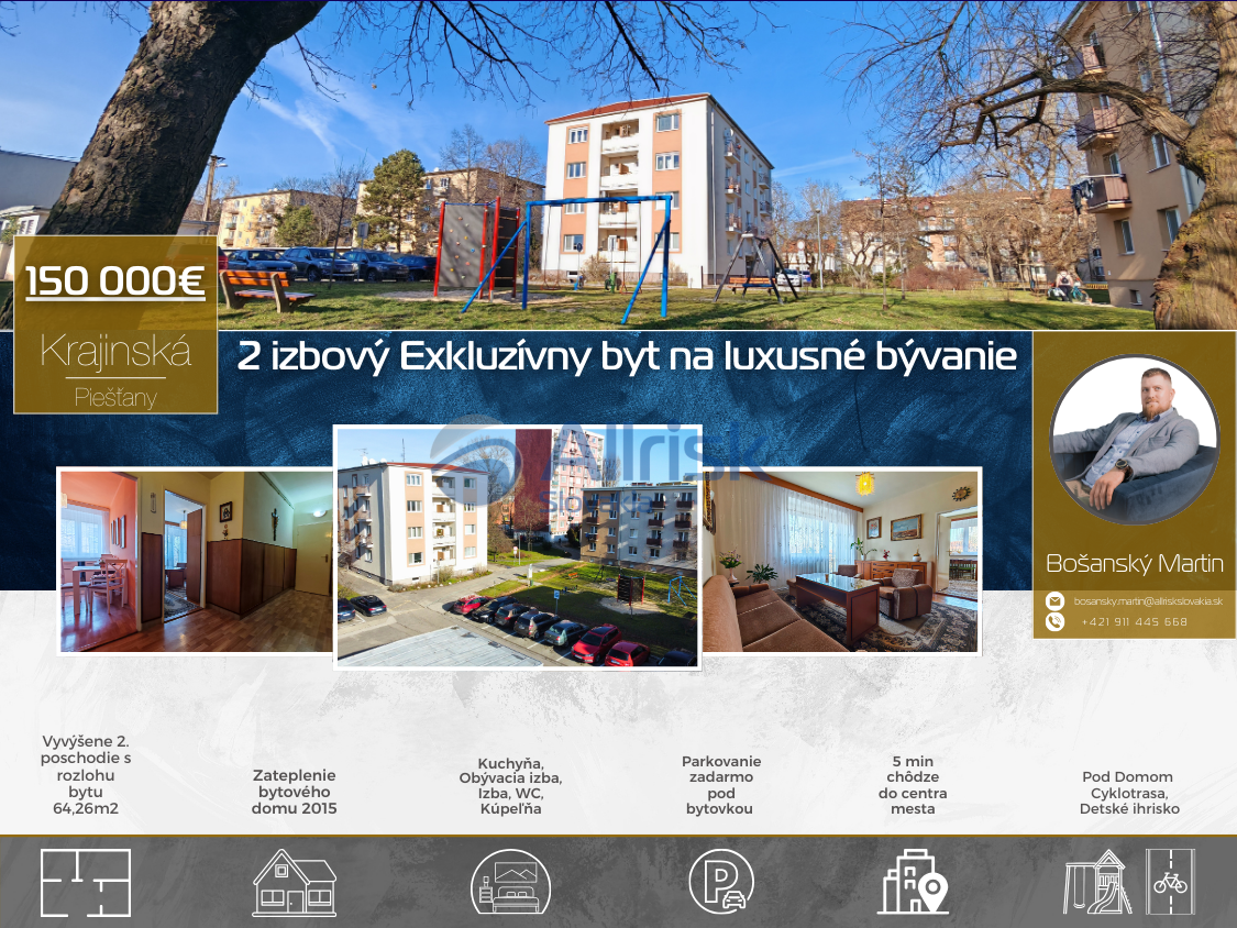 2 izbový Exkluzívny byt na luxusné bývanie