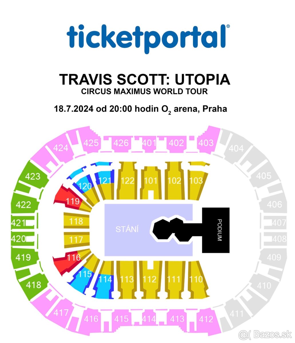 2x Premium Early Entry VIP Package Státie Travis Scott Praha