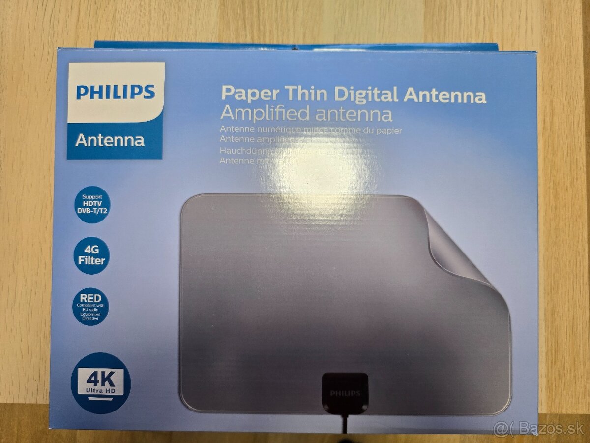 Philips paper thin digital anténa so zosilňovačom dvb 48dB