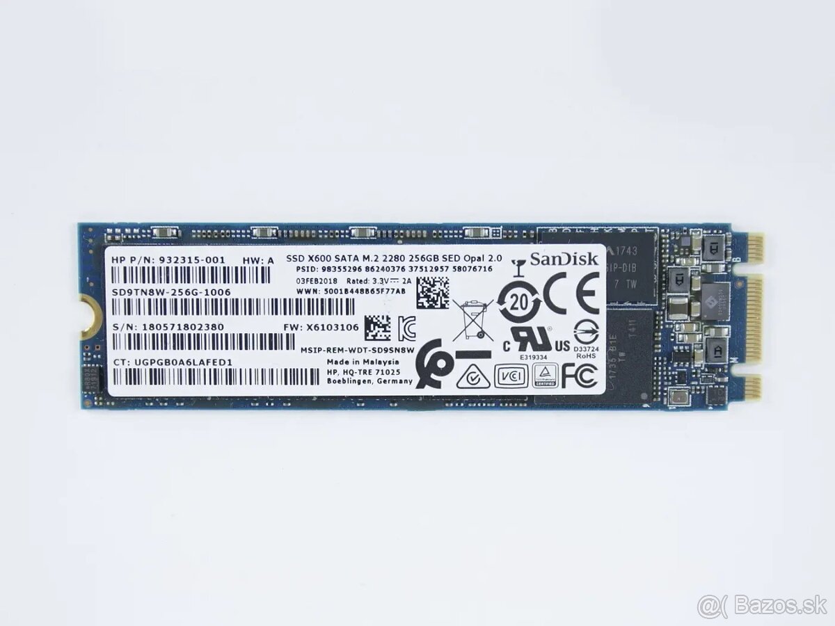 256GB M.2 SATA SSD - rôzne typy