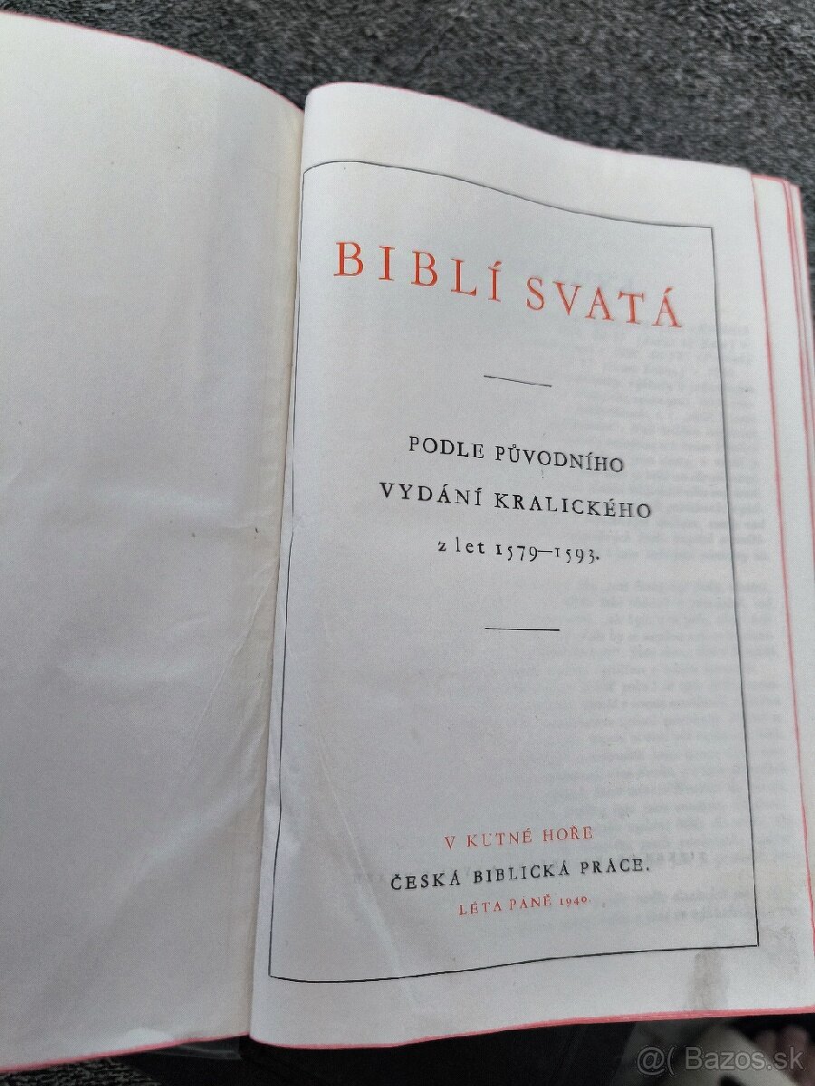 Biblí svatá r.1940