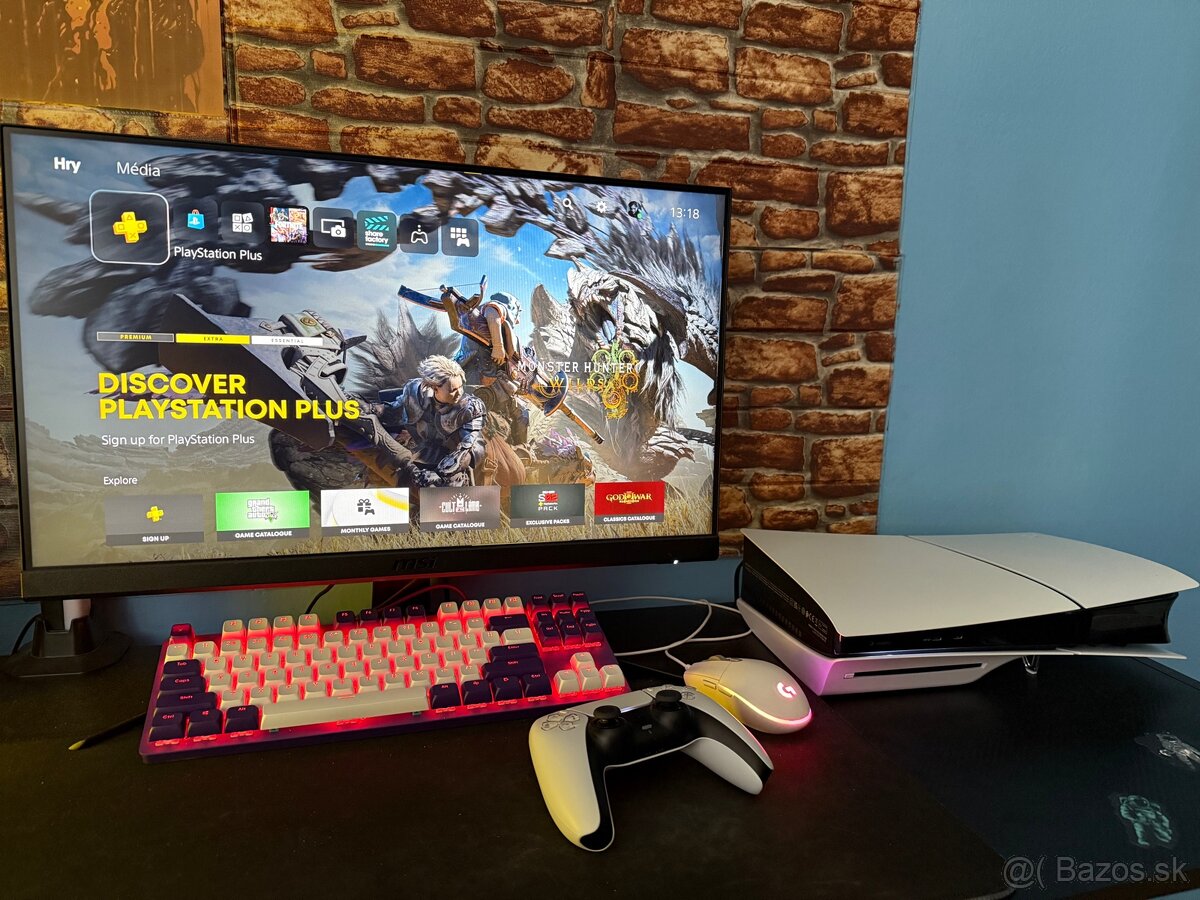 PS5 SLIM s MECHANIKOU + LCD MSI 185Hz a 1ms