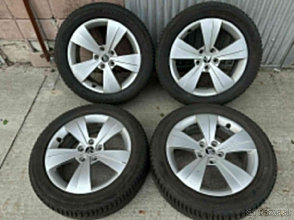 17" Elektrony SKODA 5x112 so zimnymi pneu 215/55 R17