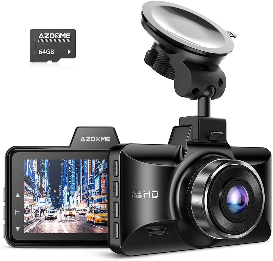 Autokamera AZDOME Dashcam 1080P FHD, ADAS, 64GB