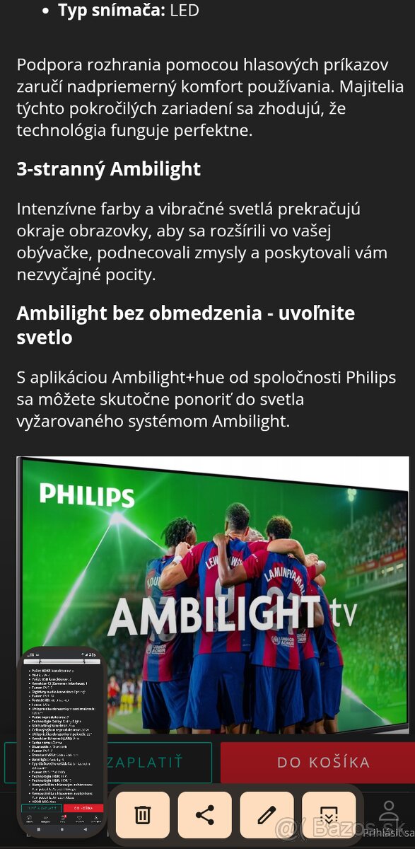 Predám televízor Philips