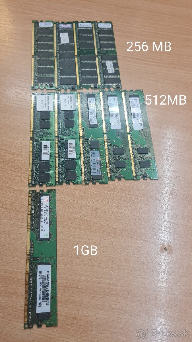 Ram DDR2 256MB, 512MB, 1GB