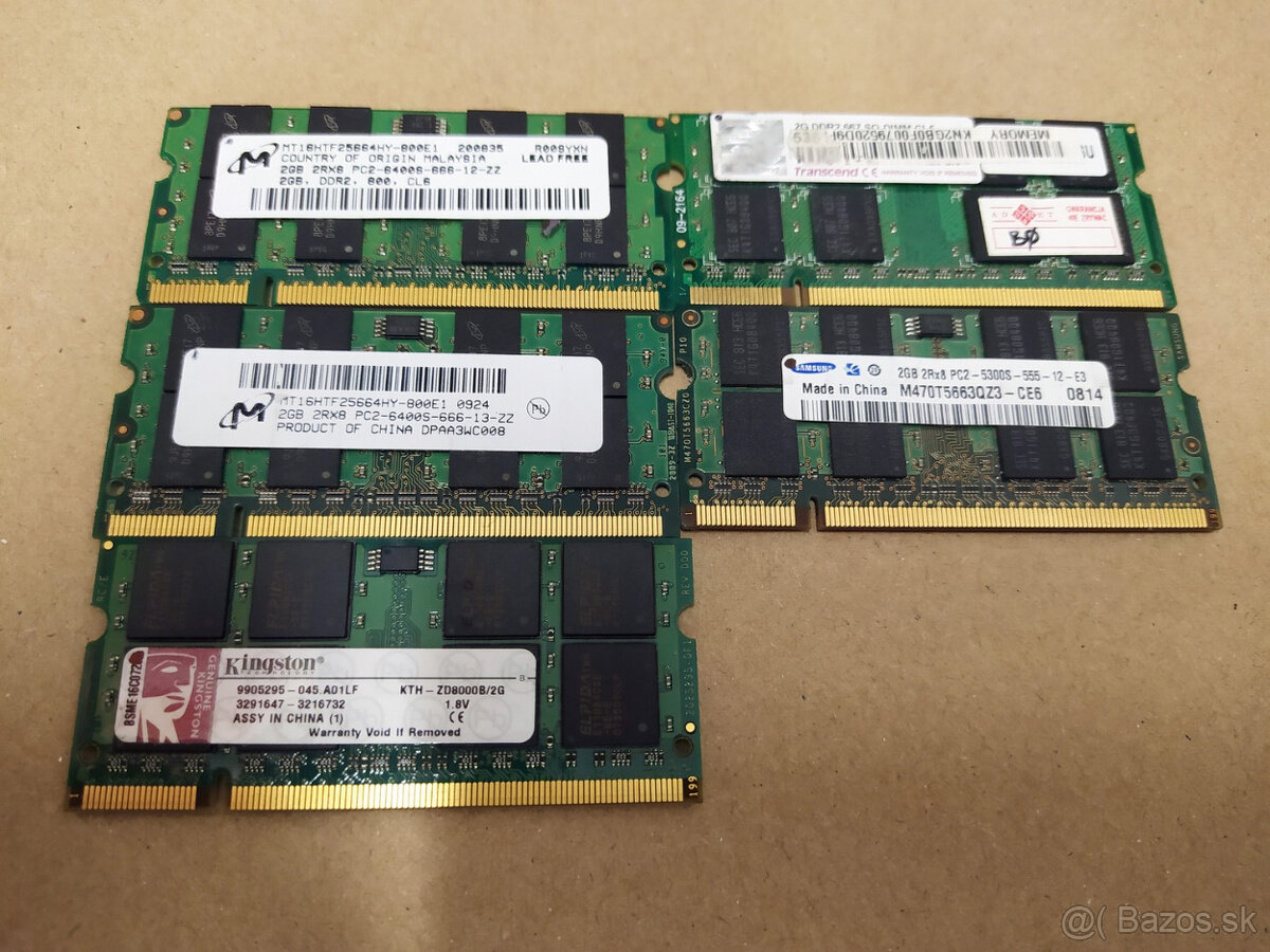 pamäte SODIMM DDR2 2GB pre notebooky