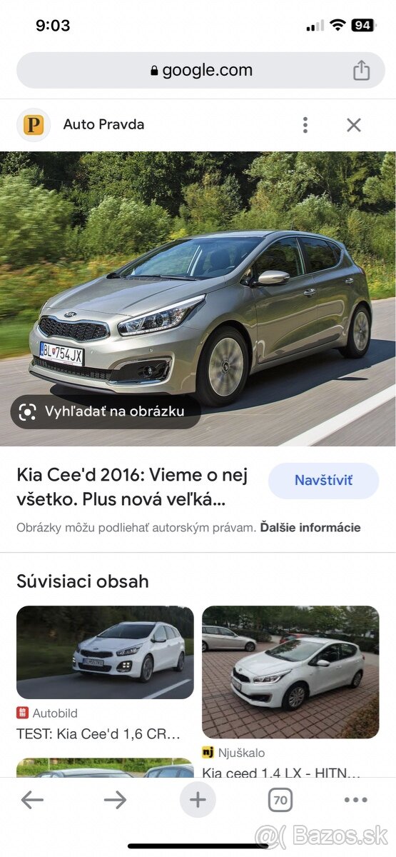 KIA Ceed riadenie