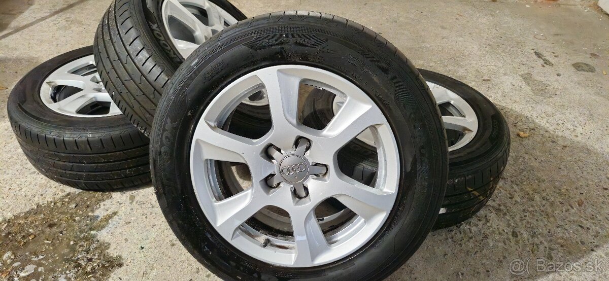 Predám alu. disky Audi 5x112 R16 + Letné pneu 225/55 R16