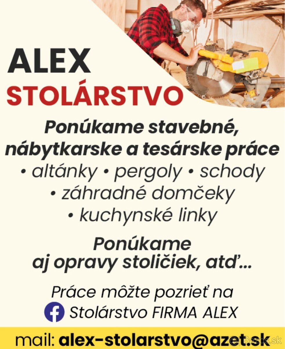 Ponúkam stolárske práce dlho ročne skúsenosti