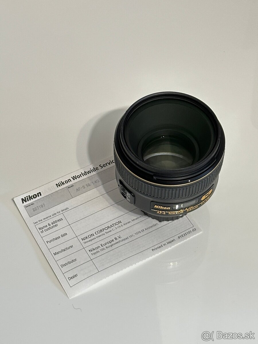 Nikon AF-S 58mm f/1.4 G