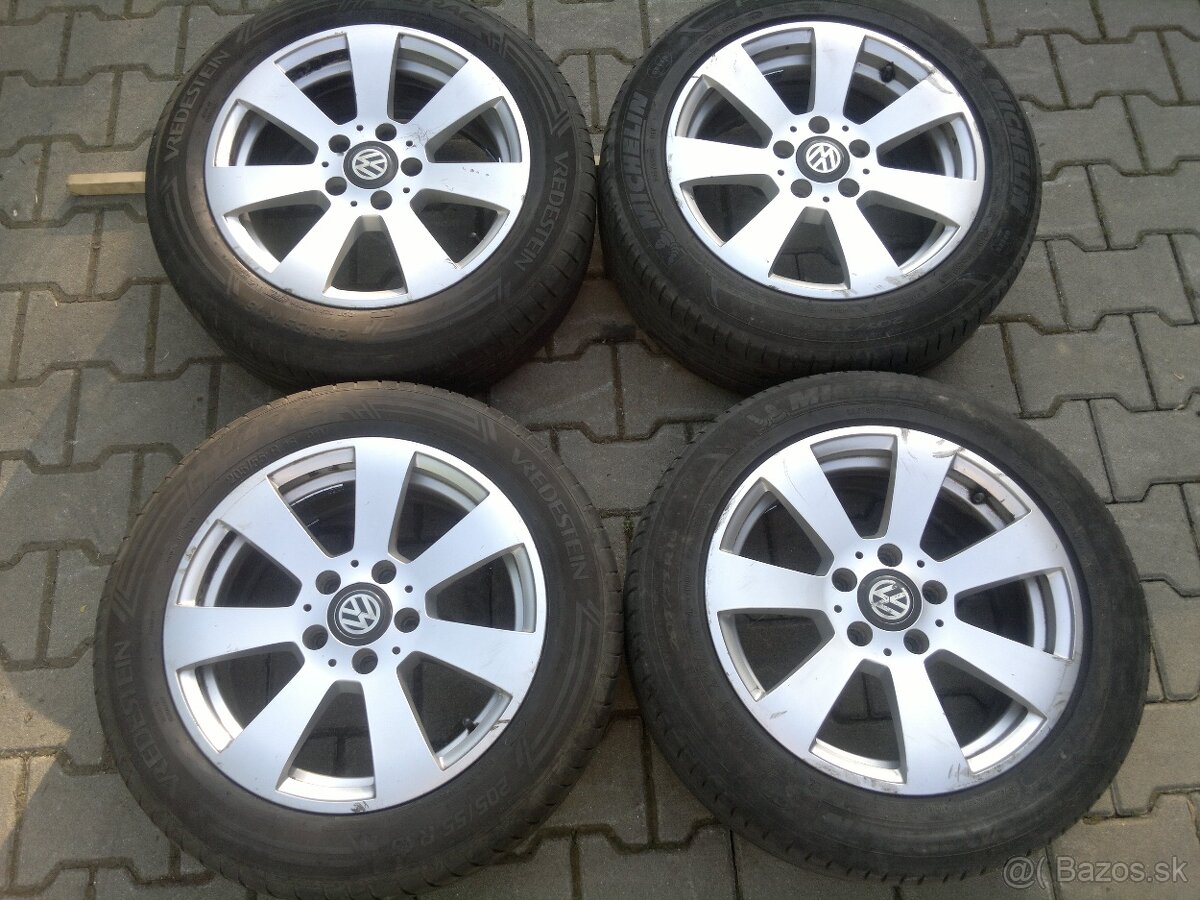 Elektrony VW Touran 5x112 r16, letné pneu. 205/55 r16