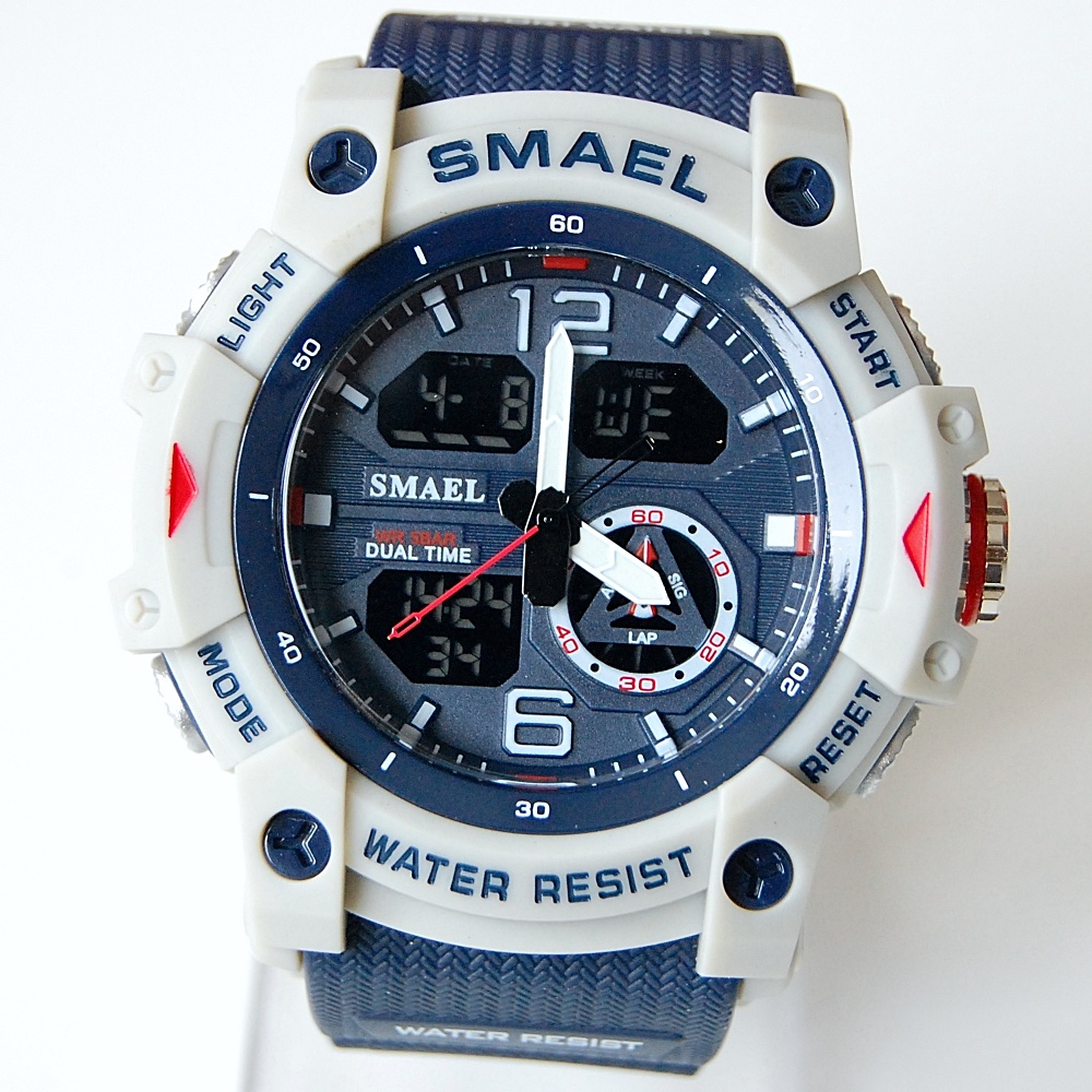 SMAEL 8007 Dual-Time - pánske vodotesné športové hodinky