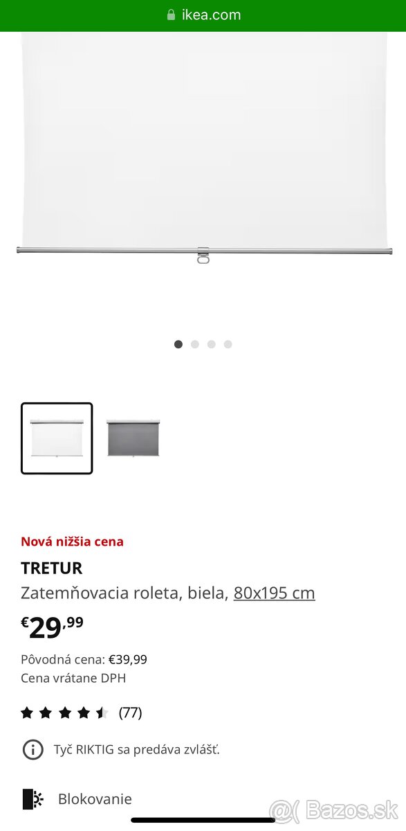 ROLETA 80x195 BIELA NOVA