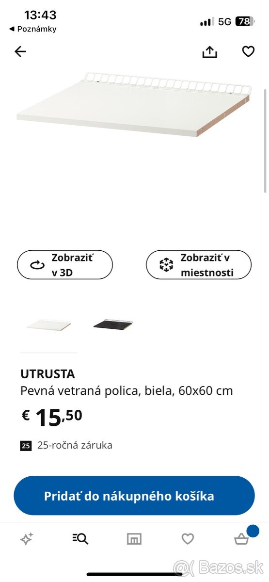 UTRUSTA Ikea polica