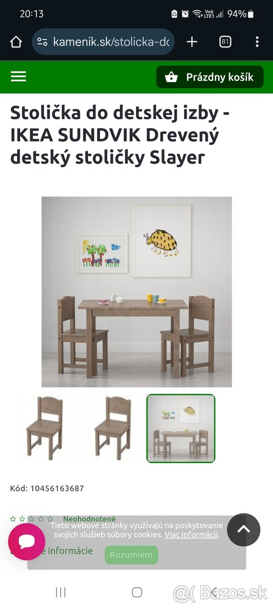 Stolík so stoličkami IKEA