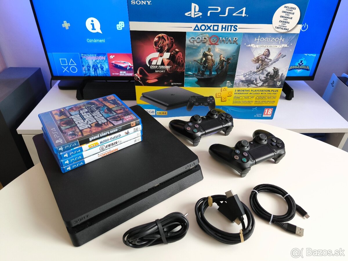 Playstation 4 PS4 SLIM - ovládače - hry