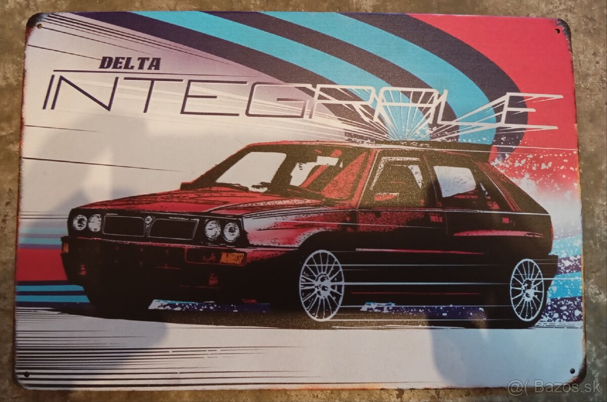 Lancia Delta Integrale retro tabuľka na stenu