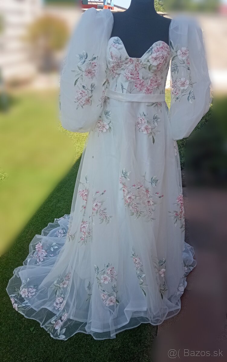 svadobné šaty 42 ružové