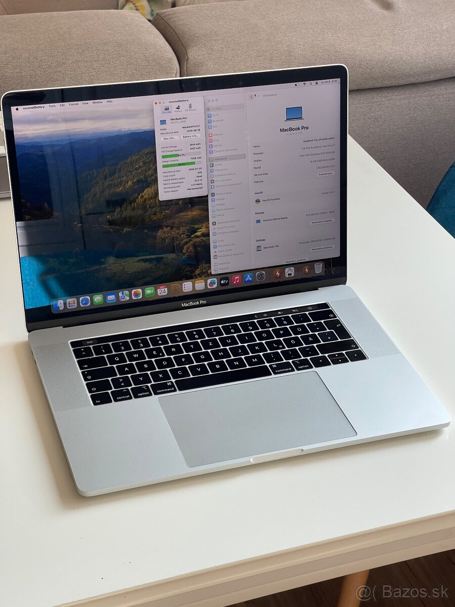 MacBook Pro 15 touchbar (2019) i7 6-jadro, 16GBram, 256GBssd