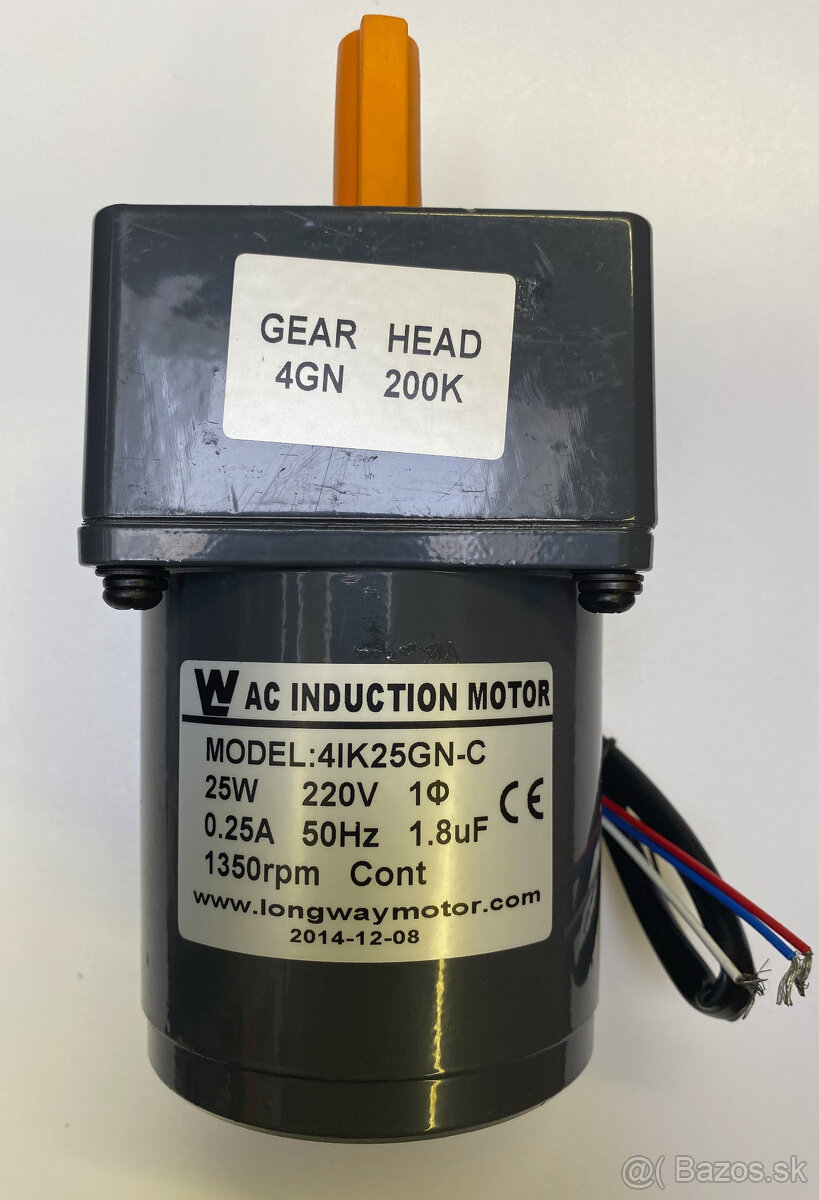 Elektromotor motor s prevodovkou 25W 230V