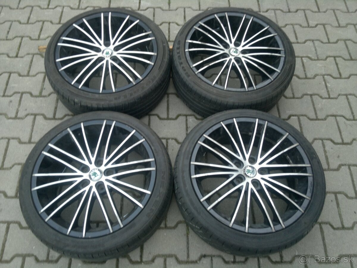 Elektrony Skoda Chrom 5x112 r18, letne pneu. 225/40 r18