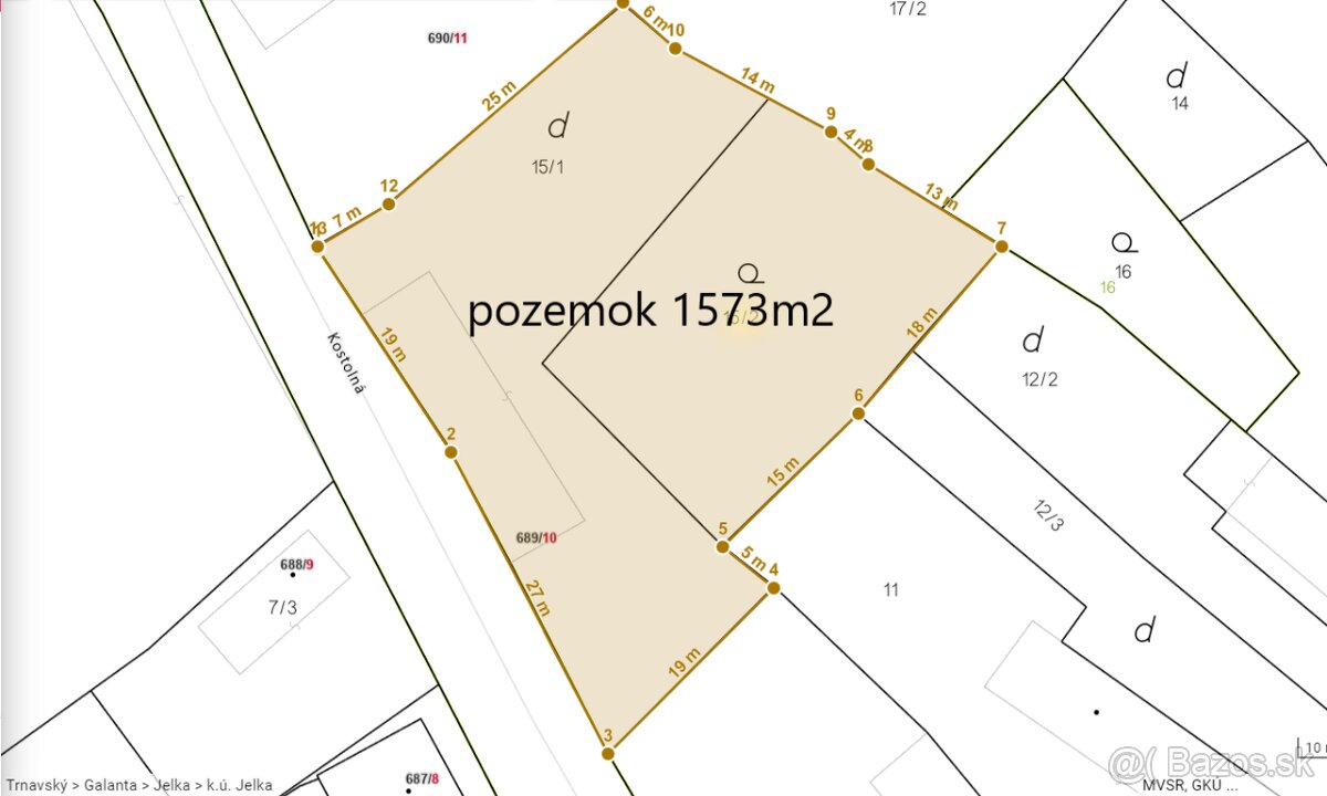 NA PREDAJ stavebný pozemok (1573m2) v obci Jelka okr.Galanta