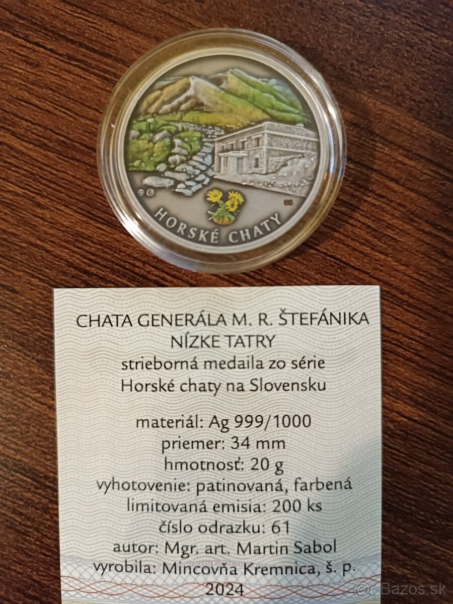 Strieborna medaila M.R. Štefanik - horska chata