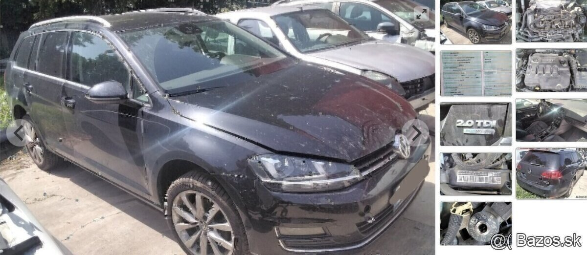 Volkswagen Golf VII 2.0TDI 2014 predám SVETLÁ, ZADNÝ NÁRAZNÍ