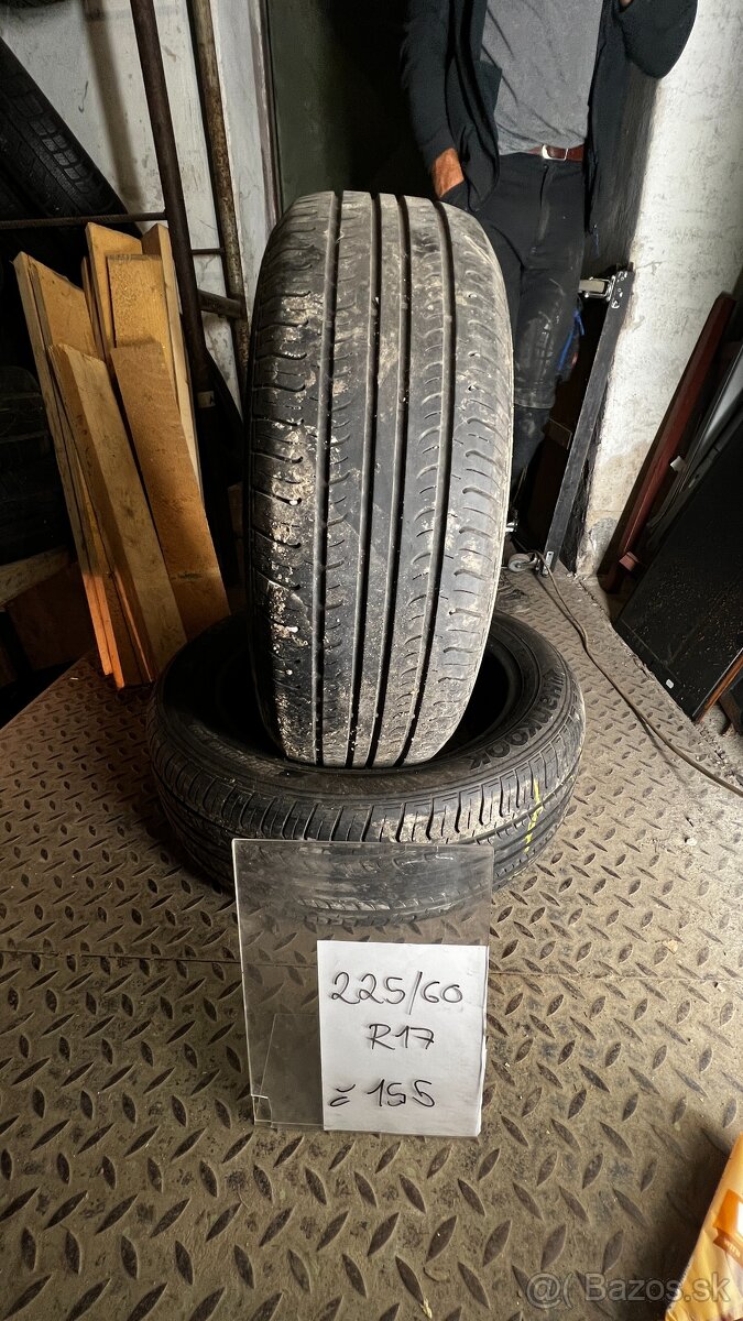 155. Hankook OPTIMO K415 225/60 R17 Letná 2013 5mm 2ks 12,5€