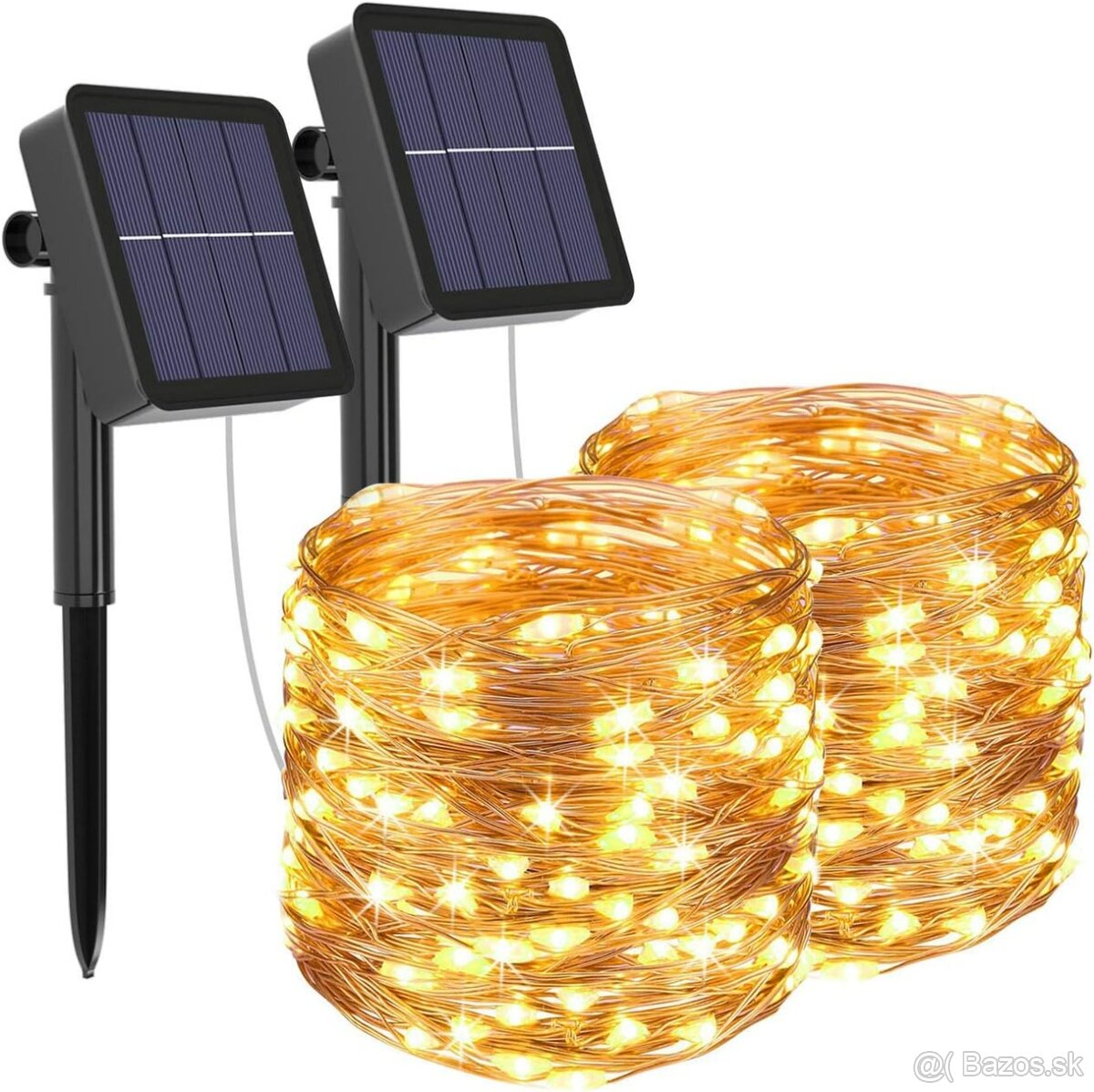 Solarne LED svetielka 12m retaz 120 led vonkajsie 2ks