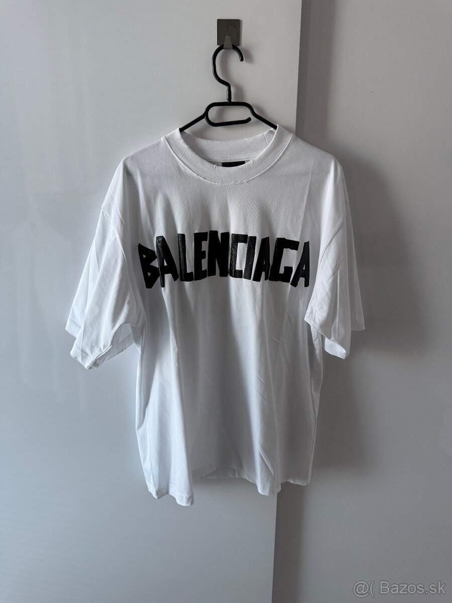 Balenciaga white tape tričko