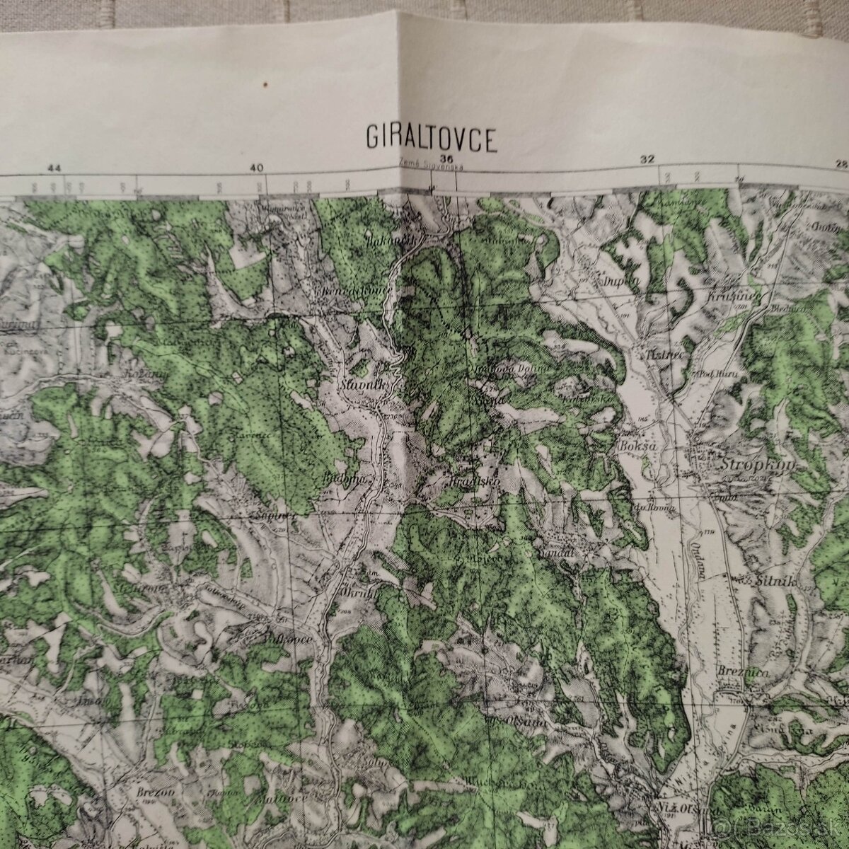 Stara mapa originál z I. ČSR - Giraltovce