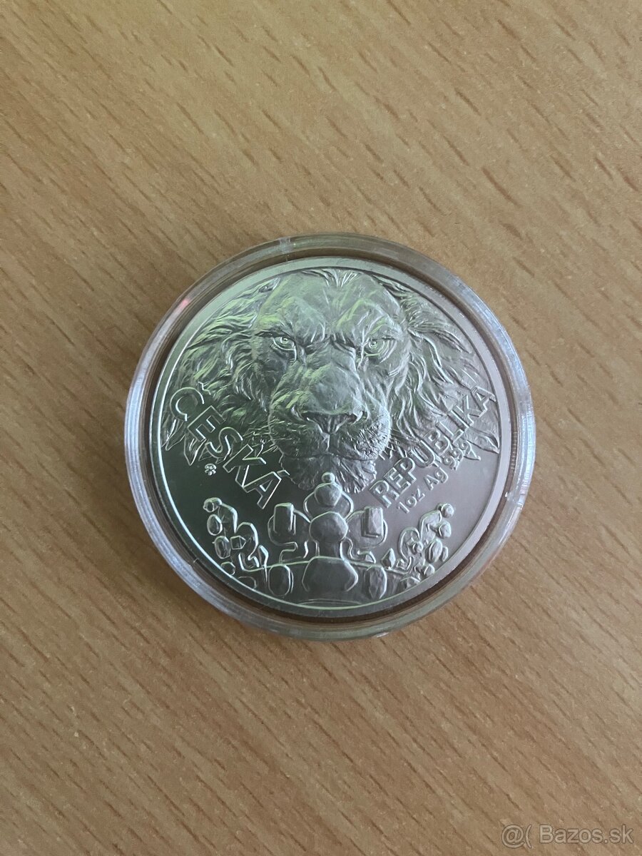 Strieborná uncová investičná minca Český lev 2023 - 1 oz