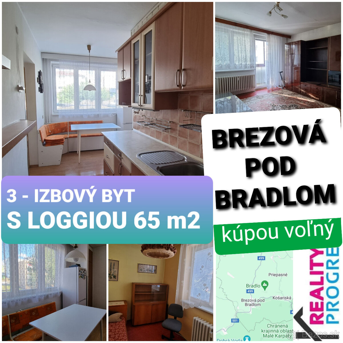 TEHLOVÝ 3 IZBOVÝ BYT S LOGGIOU 65 m2 BREZOVÁ POD BRADLOM