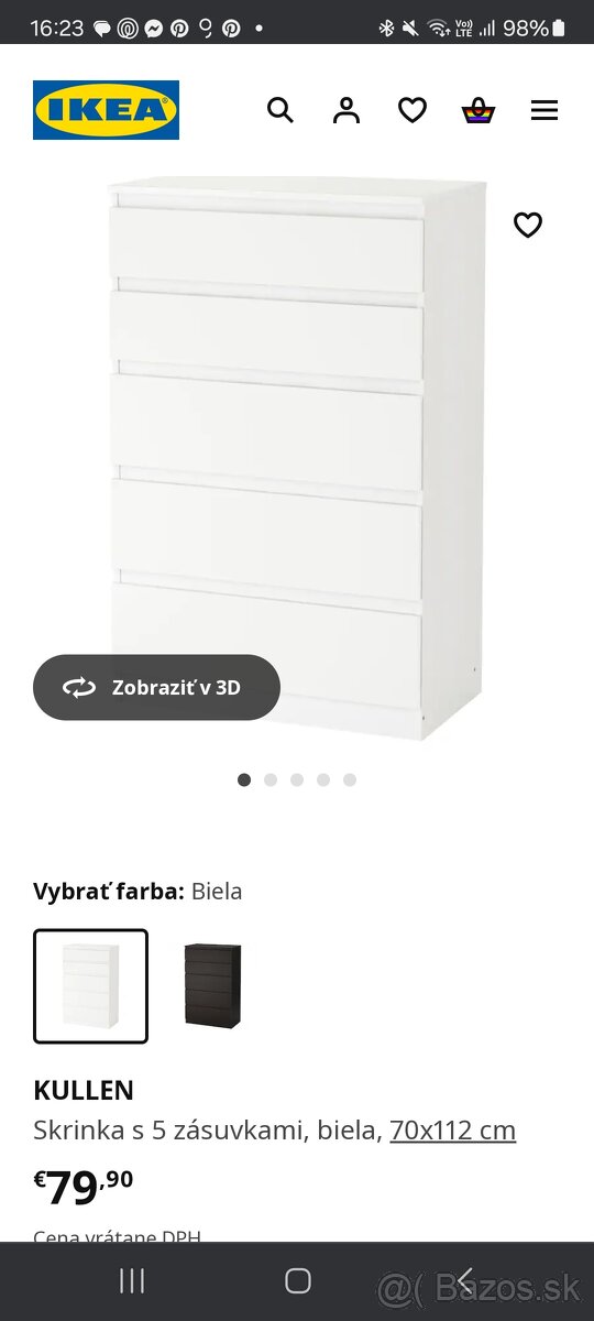 Predám komodu Ikea kullen