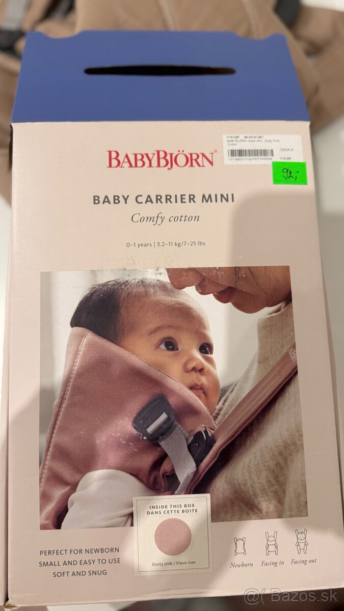 Nosič BABYBJÖRN mini Dusty Pink Cotton