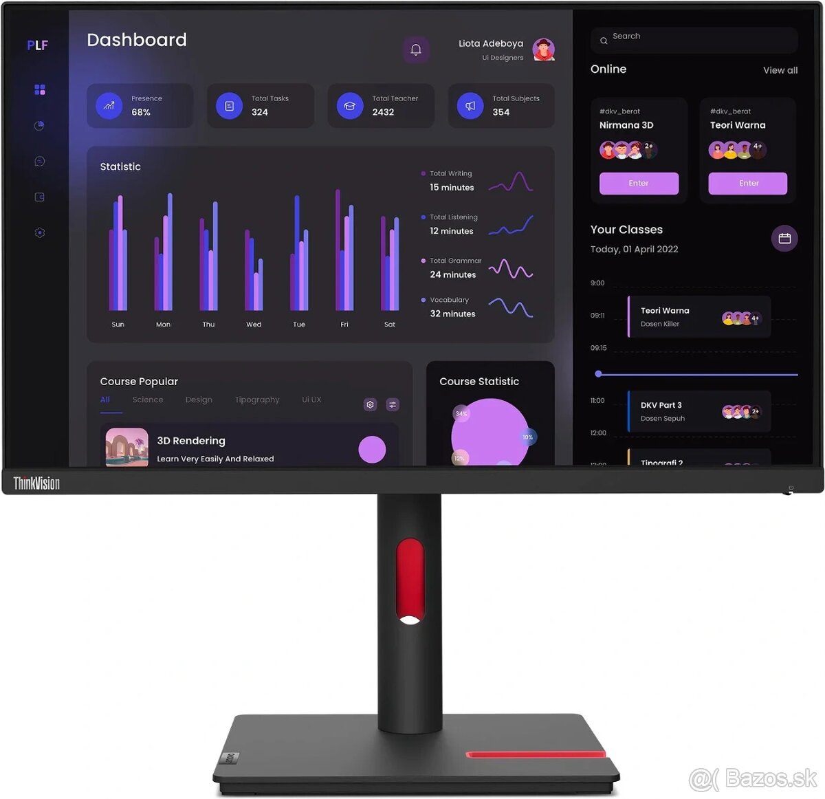 Monitor Lenovo ThinkVision 24 IPS FHD (Nový / Zabalený)