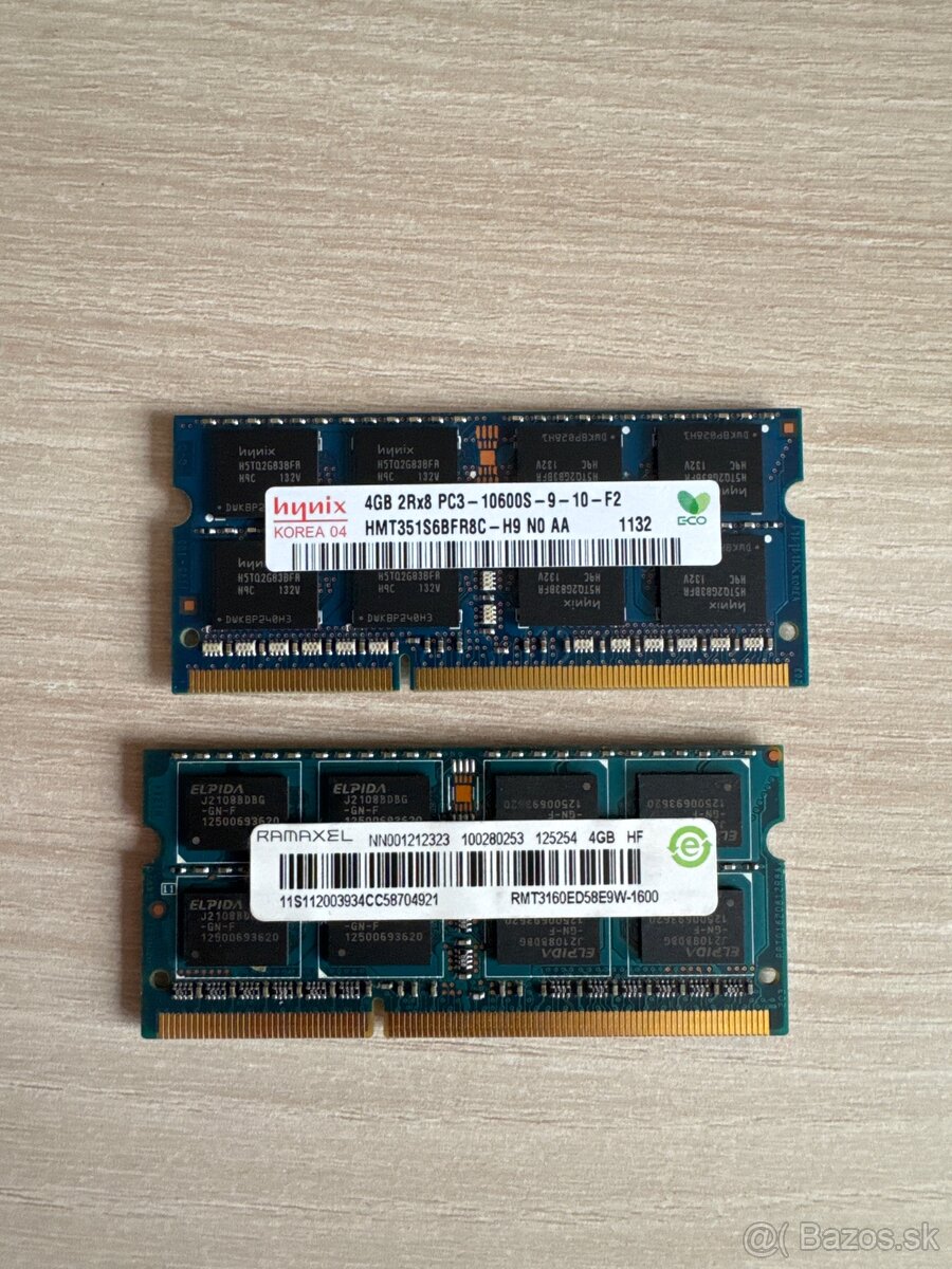 Predám RAM modul 2x 4GB DDR3 SO-DIMM