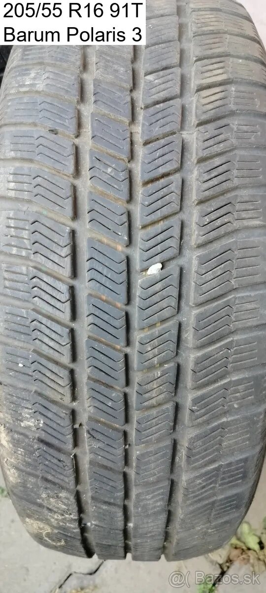 Predám 1 zimnú pneumatiku 205/55 R16 91T Barum