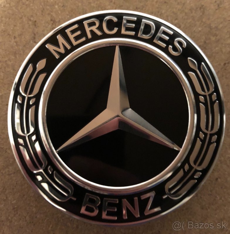 Stredové krytky na disky Mercedes-Benz 75mm čierne full