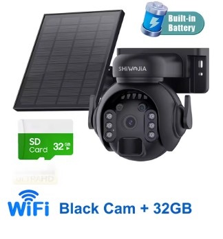 Solarna otocna Wifi kamera s 32GB kartou, cierna