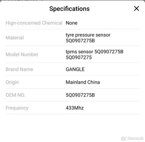 TPMS snímač tlaku v pneumatikách - 10