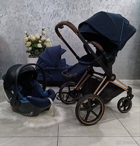 TROJKOMBINÁCIA CYBEX ROSEGOLD PRIAM PLATINUM BLUE - 10