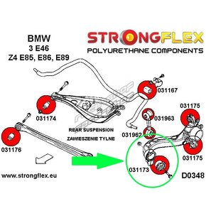 BMW e46 - sada polyuretánových silentblokov - 10