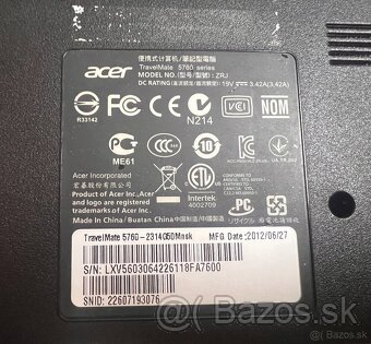 Acer 5760 / i3-2310M / 8GB RAM / 128GB SSD / 15.6" - 10