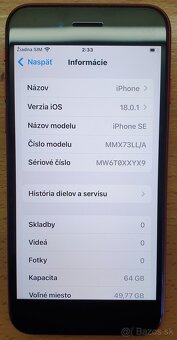 Phone SE 2022 red 64GB 98% baterka max zachovalý - 10