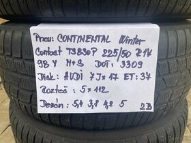 Disky Audi 7 J x 17 + pneumatiky 225/50 R17 zimne - 10